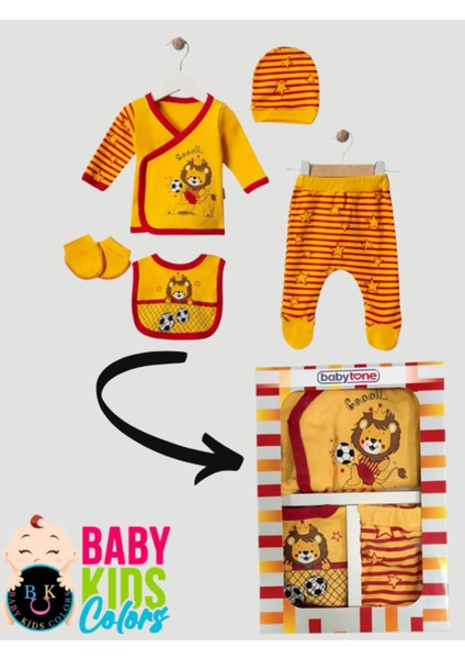 Kutulu Yeni Doğan Bebek Zıbın Takımı 5 Parça %100 Pamuk