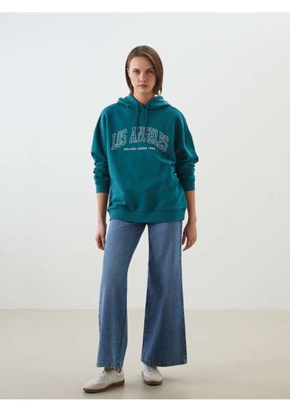 Yeni Sezon Los Angeles Baskılı Oversize Kadın Kalın Hoodie fiyatları