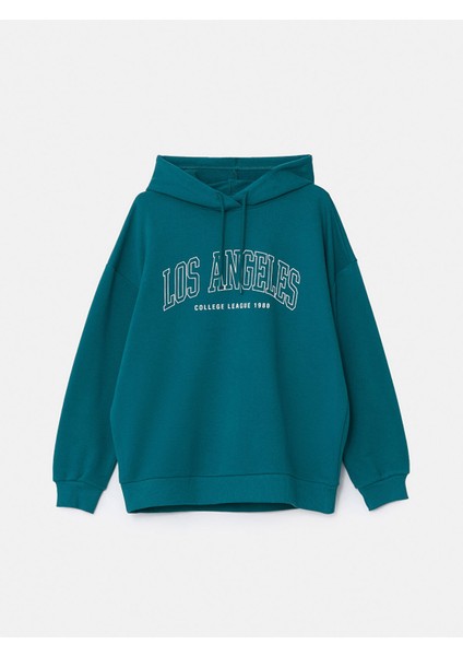 Yeni Sezon Los Angeles Baskılı Oversize Kadın Kalın Hoodie indirimleri