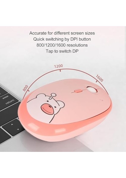 Geezer Kablosuz Mouse Mouse Renkli Ayıcık Tasarım Kablosuz Sessiz Bilgisayar Laptop Için Fare Pilli Mouse USB Receiver Tak Çalıştır M2 Açık Pembe Renk (Açık Pembe) fiyatları