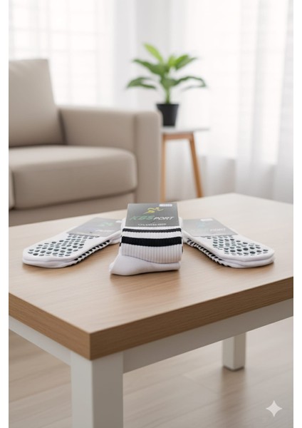 ; Abs Baskılı (Kaymaz Taban) Kısa Tenis Çorap 36-39 3'lü Paket modelleri