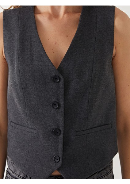 Yeni Sezon V Yaka Kadın Klasik Yelek modelleri