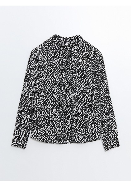 Yeni Sezon Dik Yaka Desenli Oversize Kadın Bluz indirimleri
