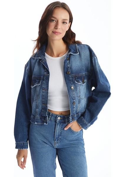 Yeni Sezon Oversize Kadın Jean Ceket