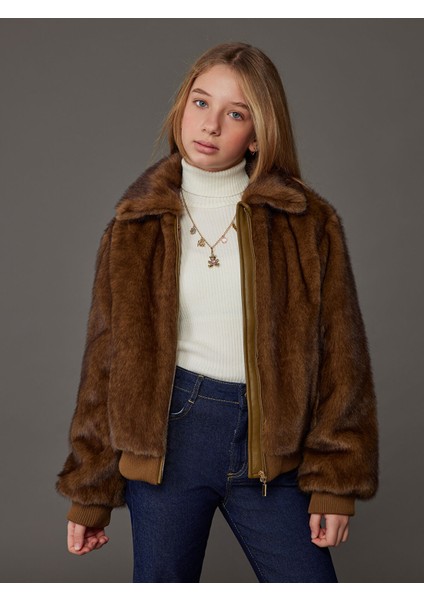 Yeni Sezon Kız Çocuk Suni Kürk Kaban