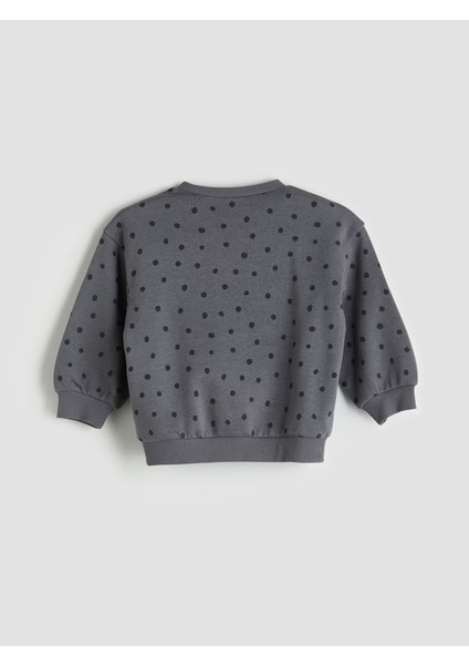 Yeni Sezon Bisiklet Yaka Puantiyeli Kız Çocuk Sweatshirt fiyatları