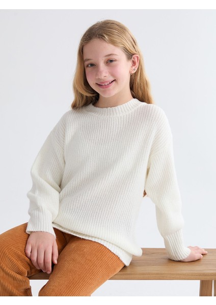 Yeni Sezon Bisiklet Yaka Kız Çocuk Triko Kazak