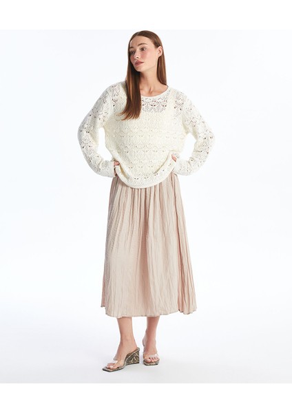 Yeni Sezon Bisiklet Yaka Ajurlu Uzun Kollu Kadın Triko Kazak fiyatları