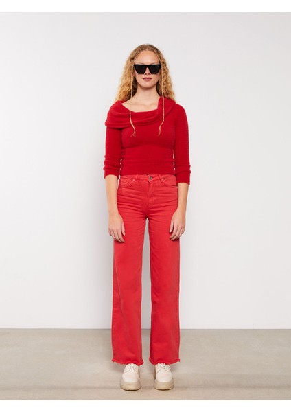 Yeni Sezon Kayık Yaka Düz Uzun Kollu Kadın Triko Kazak fiyatları