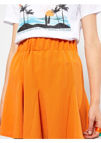 Yeni Sezon Beli Lastikli Düz Pileli Kadın Etek modelleri