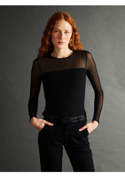 Yeni Sezon Bisiklet Yaka Kadın Bluz