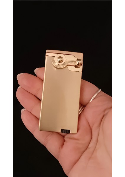 Özel Mekanizmalı Metal Gold Koleksiyonluk Rüzgar Geçirmez Çakmak