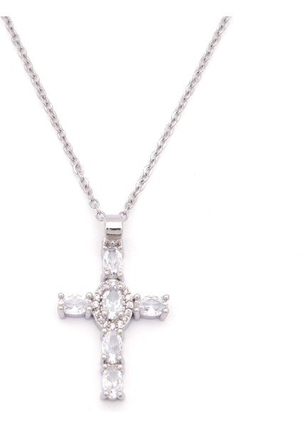 Çelik Kolye - Haç Kolye - Paslanmaz Çelik Kadın Kolye KLY-621