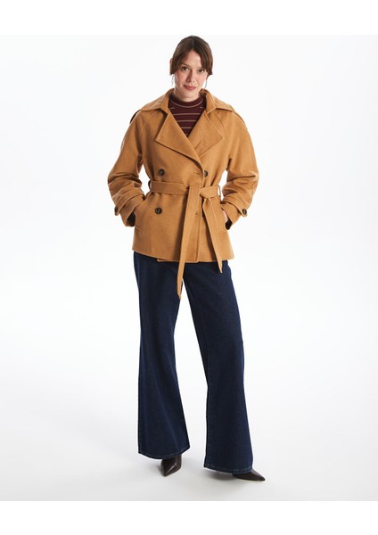 Yeni Sezon Kruvaze Yaka Kadın Kaşe Kaban fiyatları