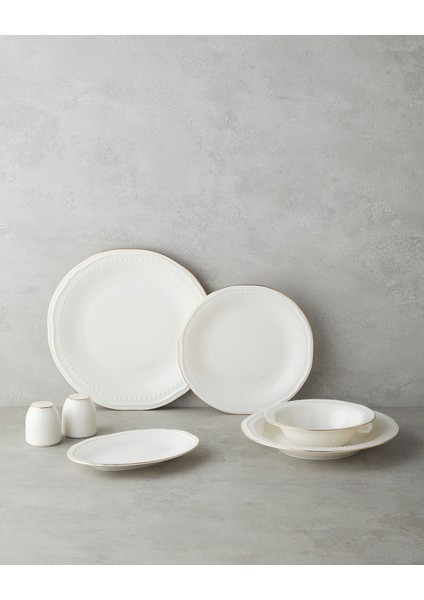 Livia Porselen Yemek Takımı 54 Parça 12 Kişilik Gold