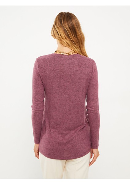 Yeni Sezon Bisiklet Yaka Düz Uzun Kollu Kadın Tişört indirimleri