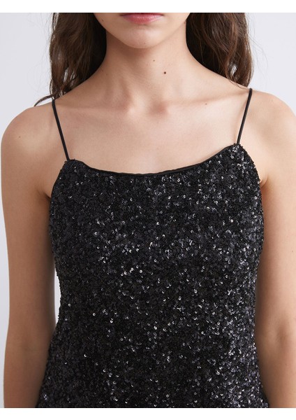 Yeni Sezon Kare Yaka Pul Payetli Kadın Bluz modelleri