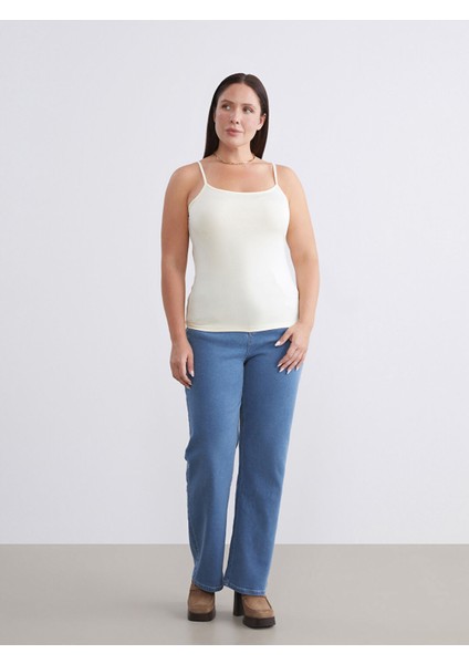 Yeni Sezon Büyük Beden Kare Yaka Askılı Kadın Atlet 2'li fırsatları