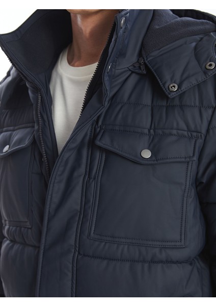 Yeni Sezon Standart Kalıp Kapüşonlu Erkek Şişme Mont modelleri