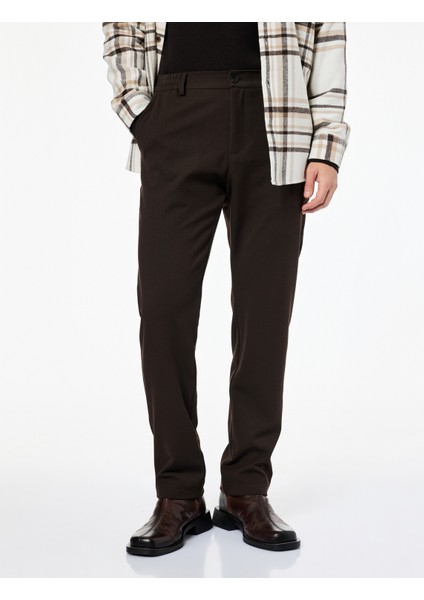 Regular Fit Beli Lastikli Cepli Viskon Karışımlı Kumaş Pantolon modelleri