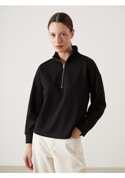 Yeni Sezon Dik Yaka Kadın Sweatshirt Tunik