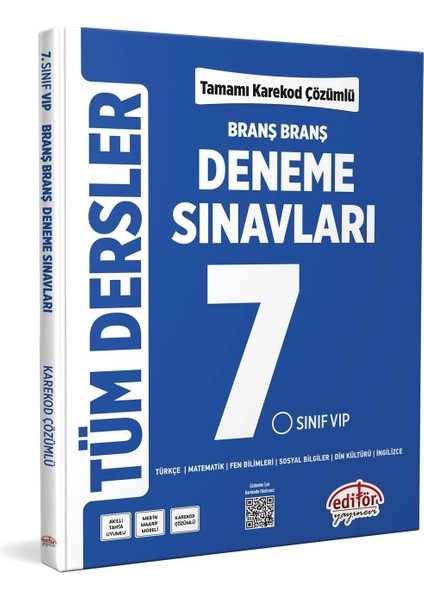 Editör 7. Sınıf Tüm Dersler Branş Branş Tamamı Çözümlü Deneme Sın