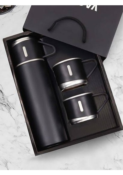 Termos 500ML Dayanıklı Yapısı ve Renk Seçenekleri ile Birlikte Termos ve 3 Adet Kupa Bardak fırsatları