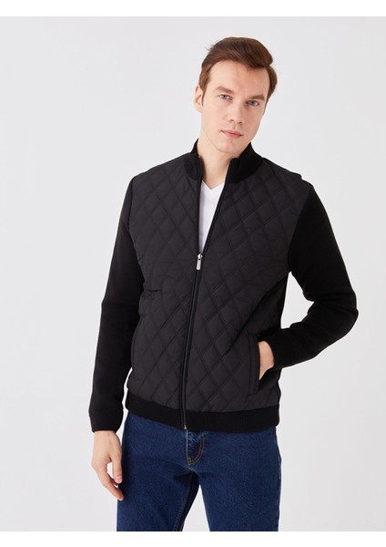 Yeni Sezon Standart Kalıp Dik Yaka Erkek Triko Mont modelleri