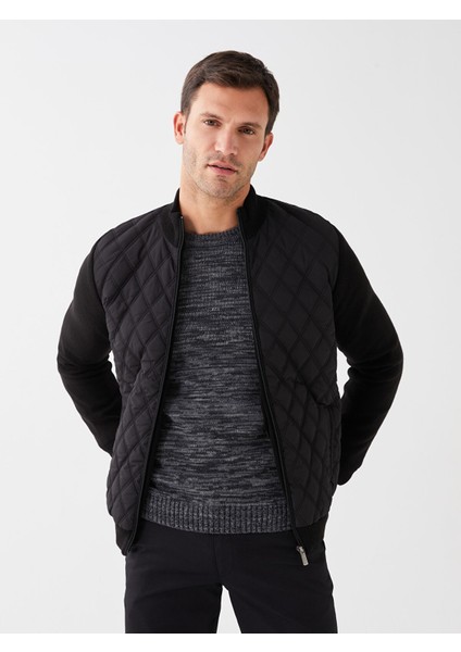 Yeni Sezon Standart Kalıp Dik Yaka Erkek Triko Mont fırsatları