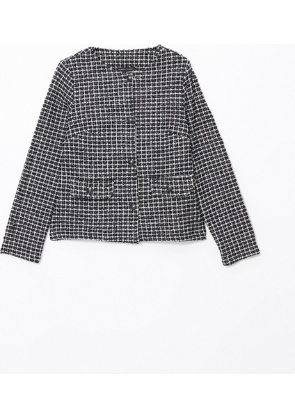 Yeni Sezon Bisiklet Yaka Ekose Kadın Tüvit Ceket indirimleri