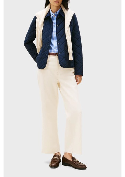 Kapitoneli Su Itici Slim Fit Düğmeli Ceket Bayan Ceket WW0WW47448 C1G fiyatları