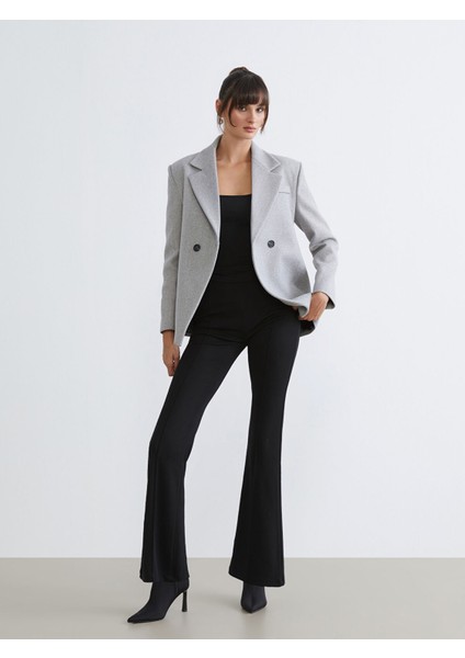 Yeni Sezon Yüksek Bel Ispanyol Paça Kadın Pantolon