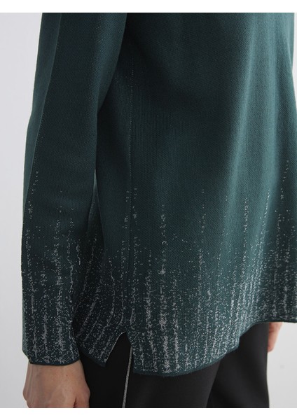 Yeni Sezon Bisiklet Yaka Desenli Kadın Triko Kazak modelleri