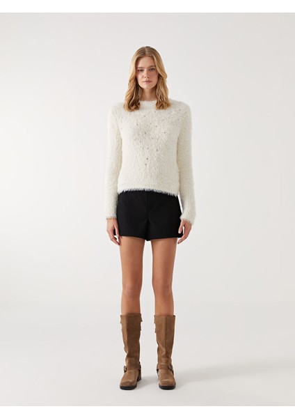 Yeni Sezon Bisiklet Yaka Taşlı Kadın Triko Kazak fiyatları