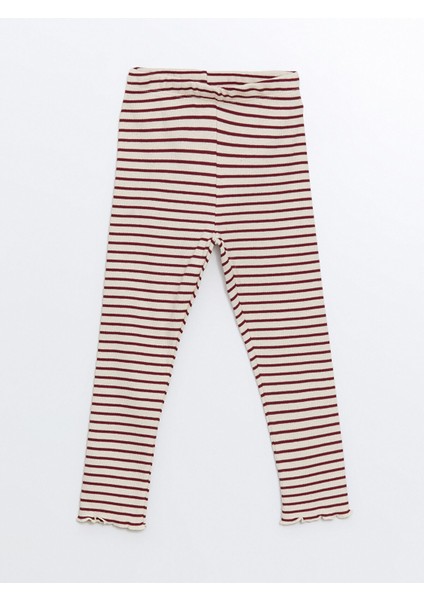 Yeni Sezon Beli Lastikli Çizgili Kız Bebek Tayt