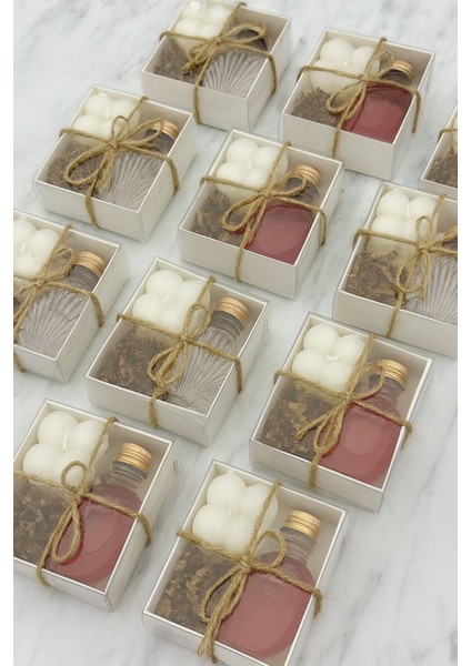 Düğün, Nişan, Söz, Nikah, Bebek, Mevlüt, Bubble Mumlu Kutulu Kolonyalı Hediyelik-10 Adet