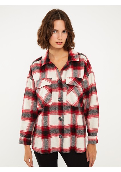 Yeni Sezon Ekose Uzun Kollu Flanel Oversize Kadın Oduncu Gömlek Ceket modelleri