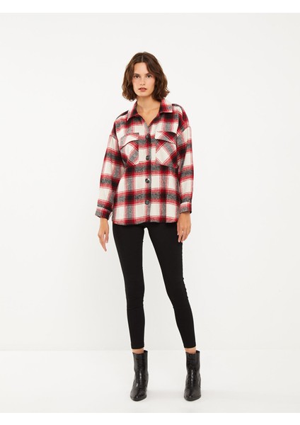 Yeni Sezon Ekose Uzun Kollu Flanel Oversize Kadın Oduncu Gömlek Ceket fırsatları