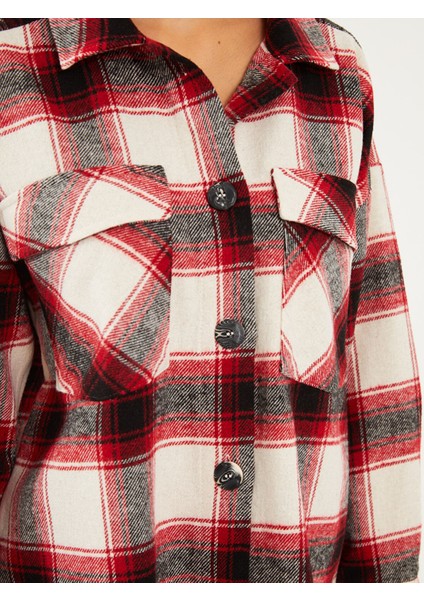 Yeni Sezon Ekose Uzun Kollu Flanel Oversize Kadın Oduncu Gömlek Ceket indirimleri