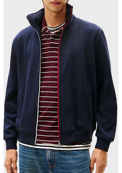 Pamuklu Regular Fit Dik Yaka Fermuarlı Sweat Erkek Sweat MW0MW40481 Dw5