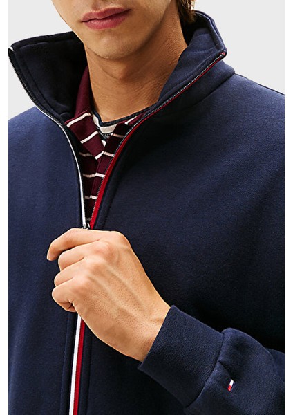 Pamuklu Regular Fit Dik Yaka Fermuarlı Sweat Erkek Sweat MW0MW40481 Dw5 fiyatları