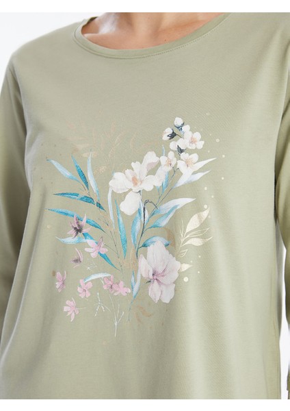 Yeni Sezon Bisiklet Yaka Çiçekli Kadın Bluz modelleri