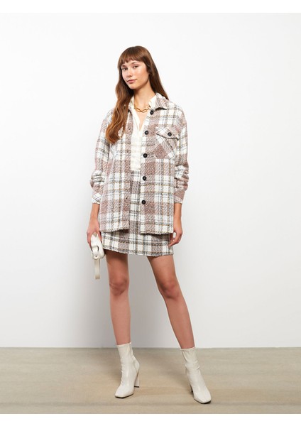 Yeni Sezon Ekose Uzun Kollu Tüvit Oversize Kadın Gömlek Ceket modelleri