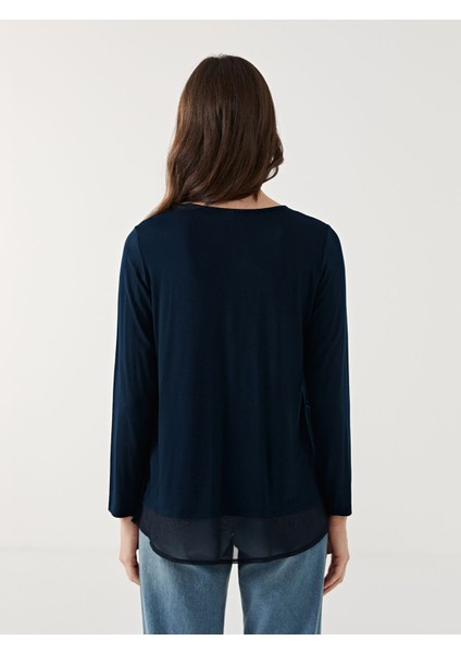 Yeni Sezon Bisiklet Yaka Taşlı Kadın Bluz fırsatları