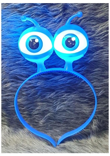 LED Işıklı &amp;amp;amp; Pilli 3 Farklı Modda Yanan Uzaylı Göz Parti Tacı Mavi Renk 18X12 cm (5358) fiyatları