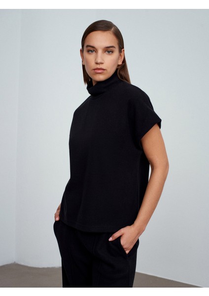 32148 Dik Yaka Örme Top-Siyah fiyatları