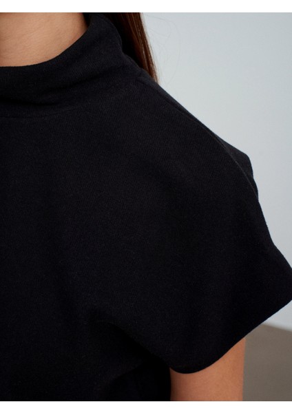 32148 Dik Yaka Örme Top-Siyah modelleri