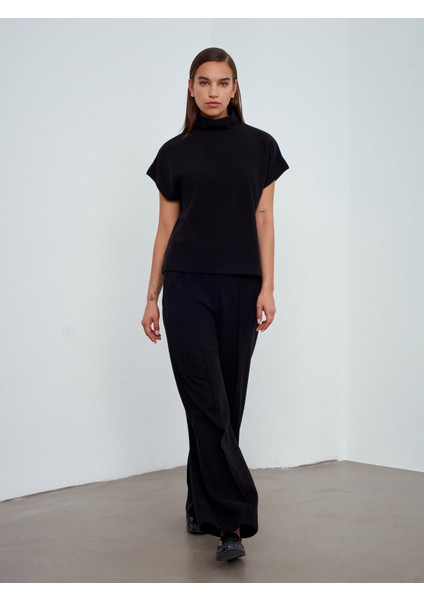 32148 Dik Yaka Örme Top-Siyah fırsatları