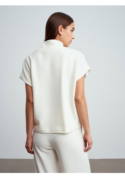 32148 Dik Yaka Örme Top-Ekru fiyatları