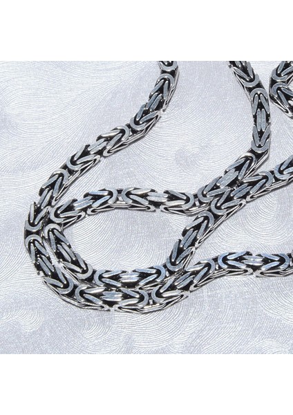 80 Mikron Oksitli Kare Kral Gümüş Zincir fiyatları